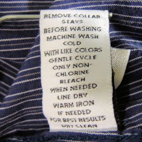 Express Button Down Blue Shirt w/Embroidered Desig - Picture 6 of 6